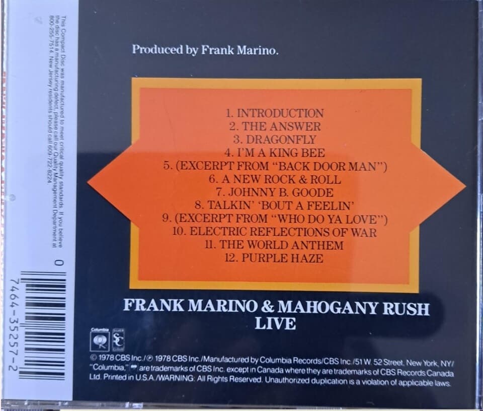 Frank Marino & Mahogany Rush - Live