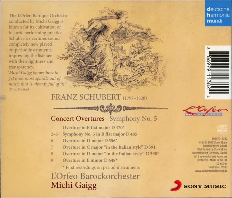 Schubert: Concerto Overtures & Symphony No.5(교향곡 5번 & 서곡모음)교향곡 5번 & 서곡모음 (EU발매)