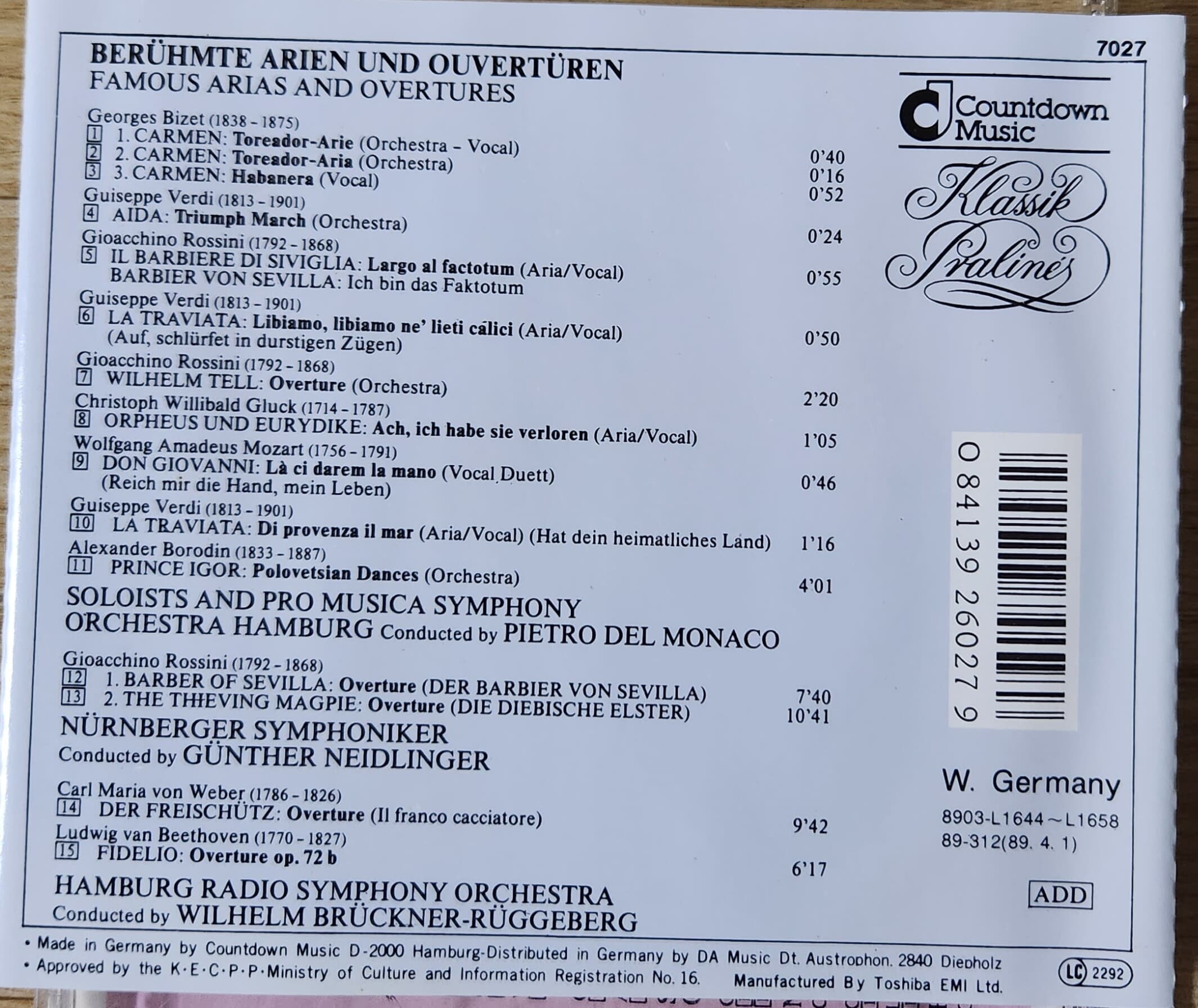 BERUHMTE ARIEN UND OUVERTUREN FAMOUS [ARIAS AND OVERTURES]