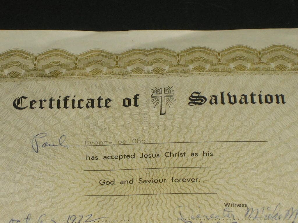 certificate of salvation 