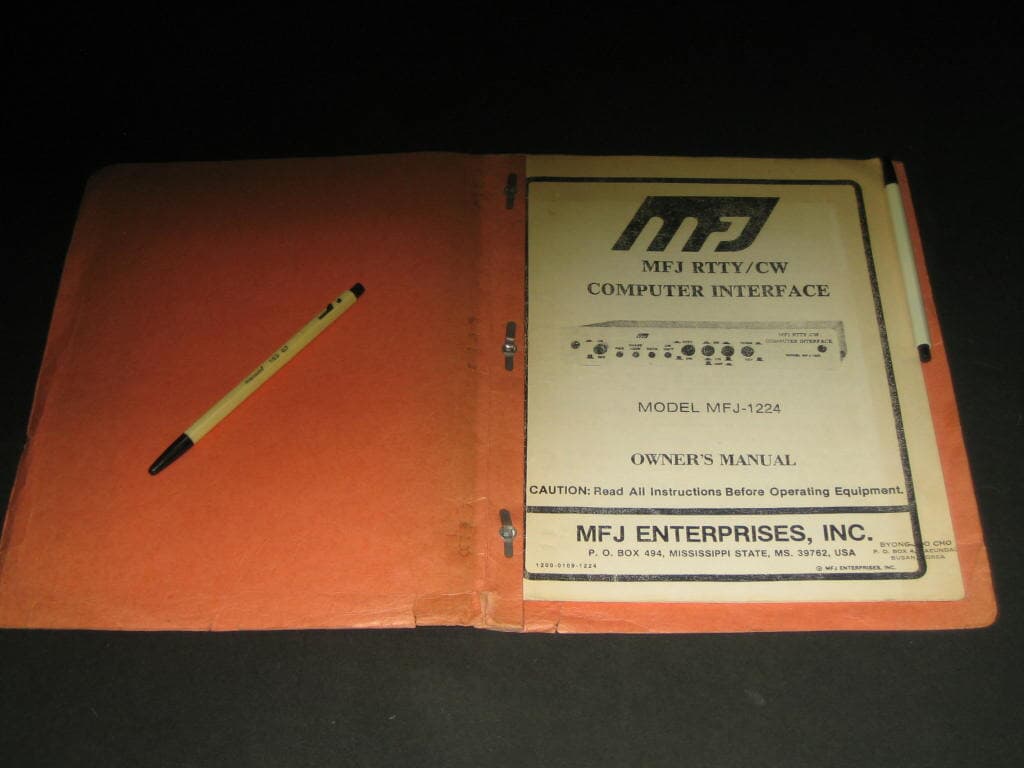 Mfj-1224 RTTY CW Computer Interface Ham Radio owner's manual