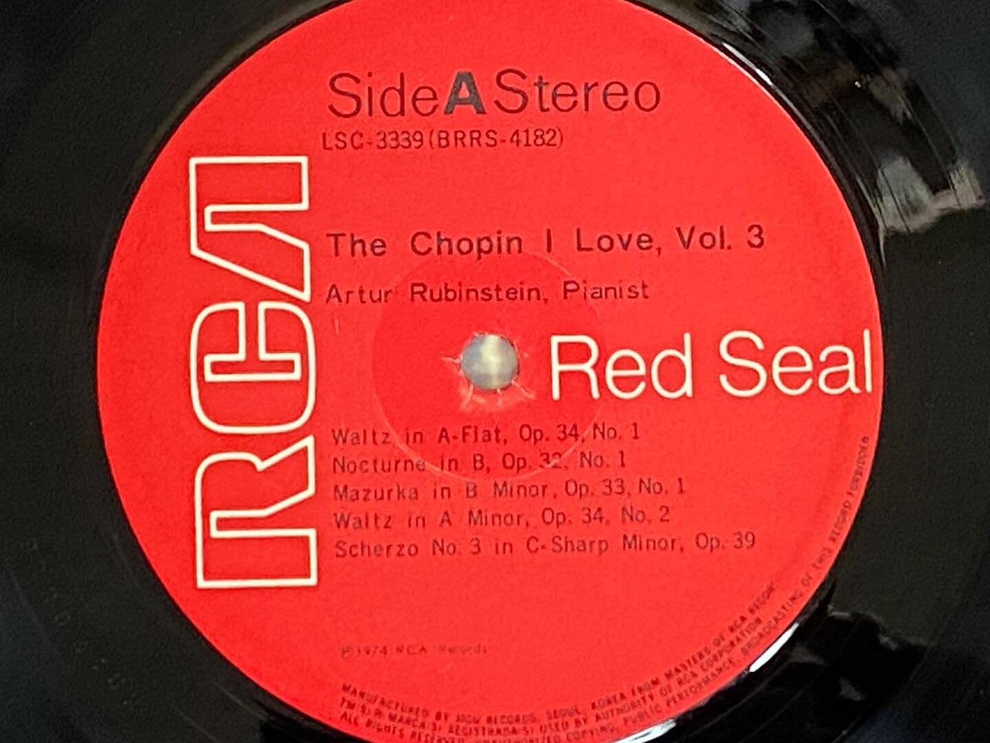 [LP] 루빈스타인 - Rubinstein - Chopin The Chopin I Love, Vol.3 LP [지구-라이센스반]
