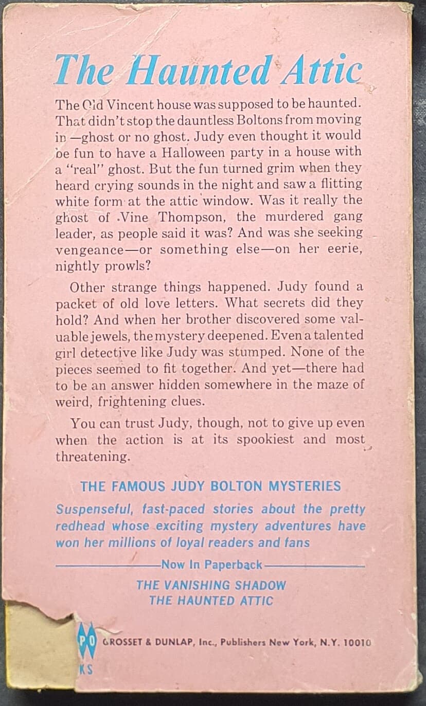 Haunted Attic, a Judy Bolton Mystery paperback