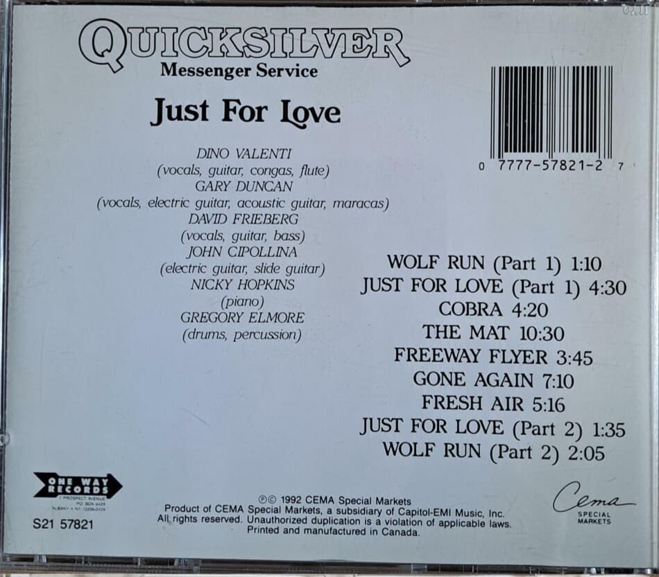 퀵실버 메신저 서비스 (Quicksilver Messenger Service)/Just For Love