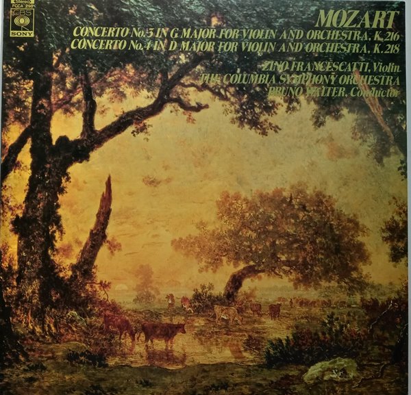 LP(수입) 모차르트: 바이올린 협주곡 3~4번 - 지노 프란체스카티/브루노 발터
