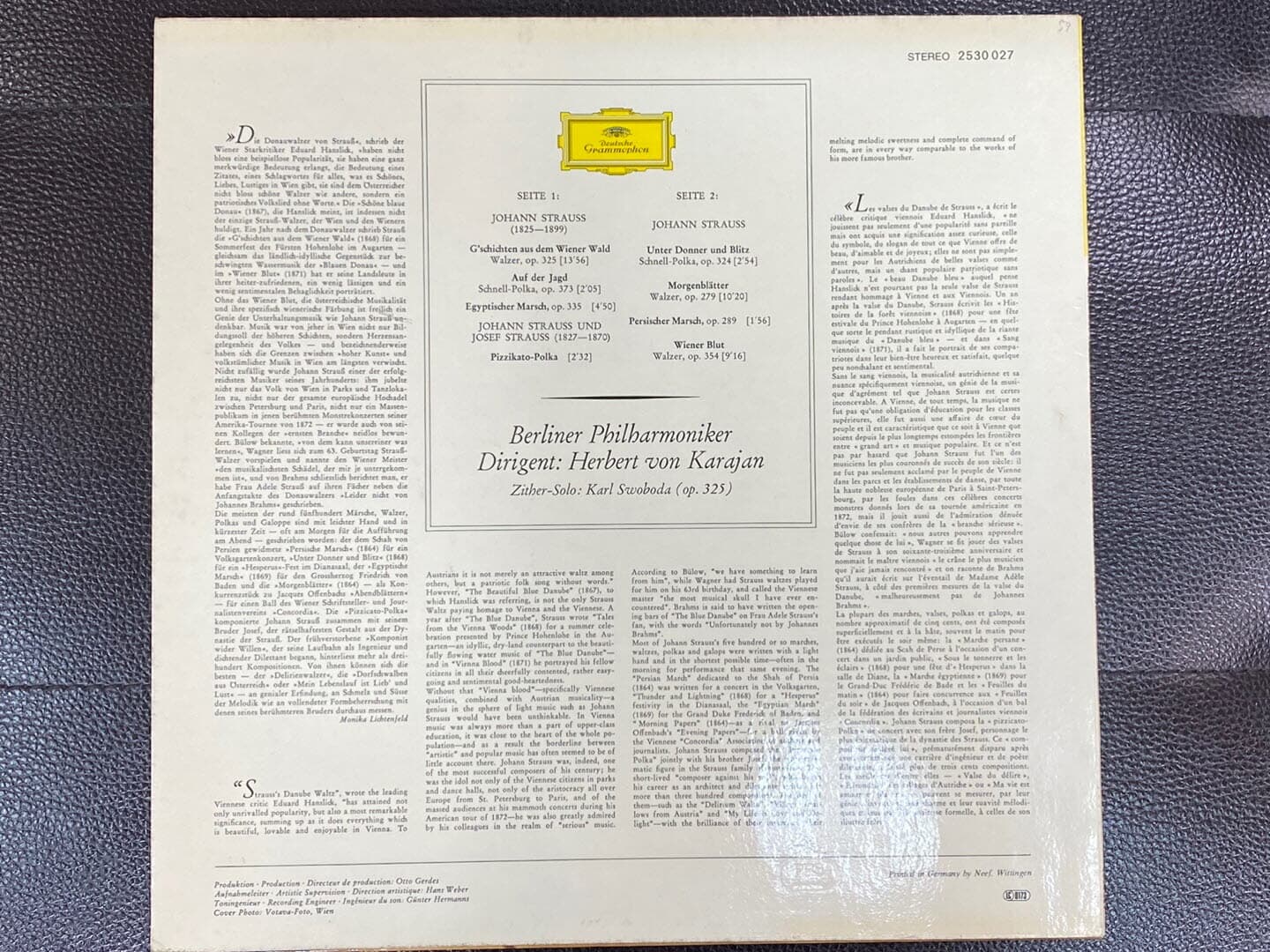 [LP] 카라얀 - Karajan - Strauss Walzer Polkas Marsche LP [독일반]