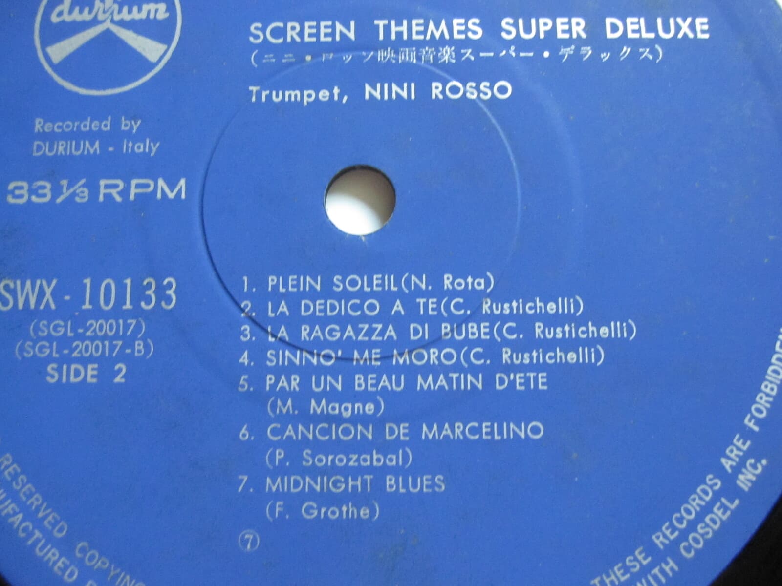 LP(수입) 니니 로소 Nini Rosso : Screen Themes Super Deluxe  