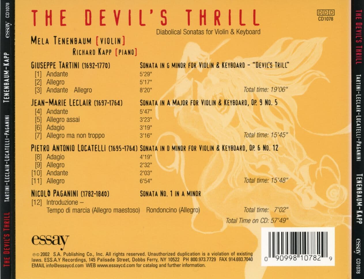 멜라 테넨바움,리차드 캅 - Mela Tenenbaum, Richard Kapp - The Devil's Thrill [U.S발매]