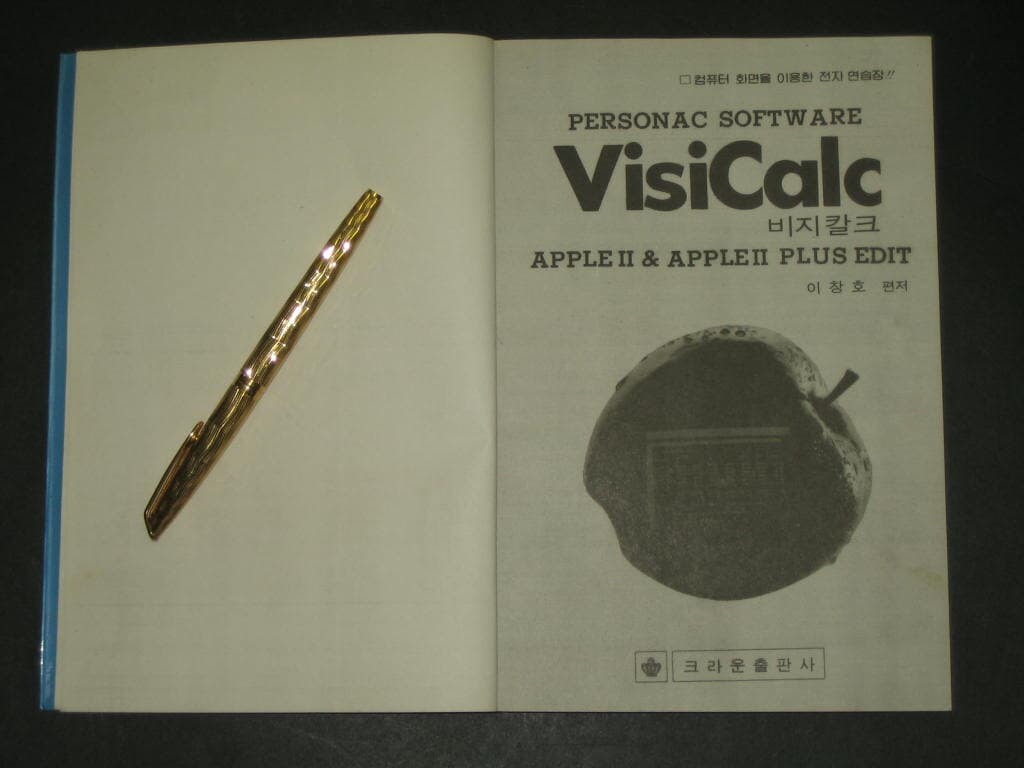 apple  personac software - 비지칼크  VisiCalc   /  이창호 편저 / 크라운출판사 /  비지칼크 : APPLE II & APPLE IIPLUS EDIT = VisiCalc