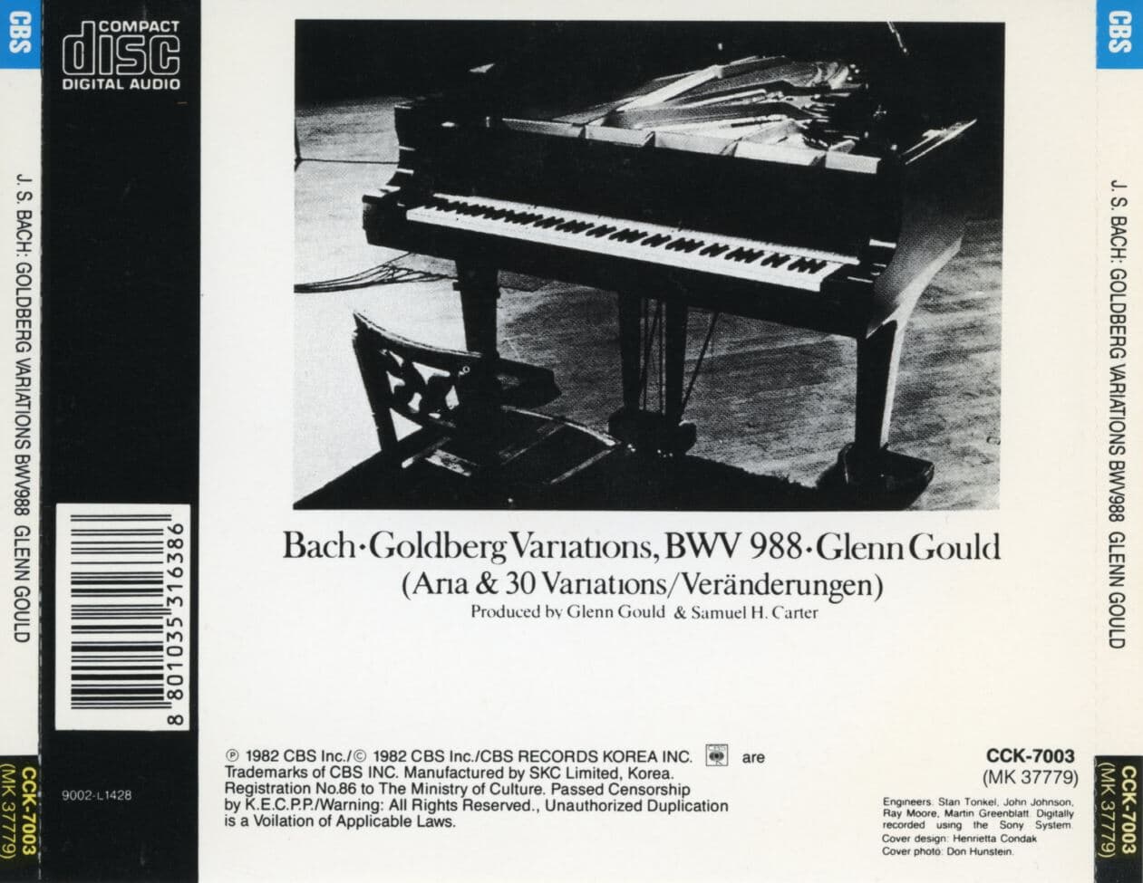 글렌 굴드 - Glenn Gould - Bach The Goldberg Variations