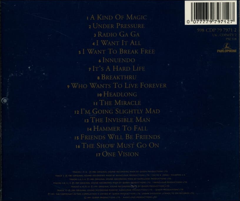 퀸 (Queen) - Greatest Hits II (UK & Europe발매)