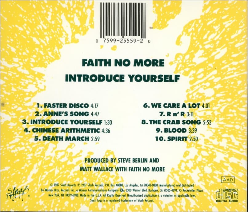 페이스 노 모어 (Faith No More) - Introduce Yourself(US발매)
