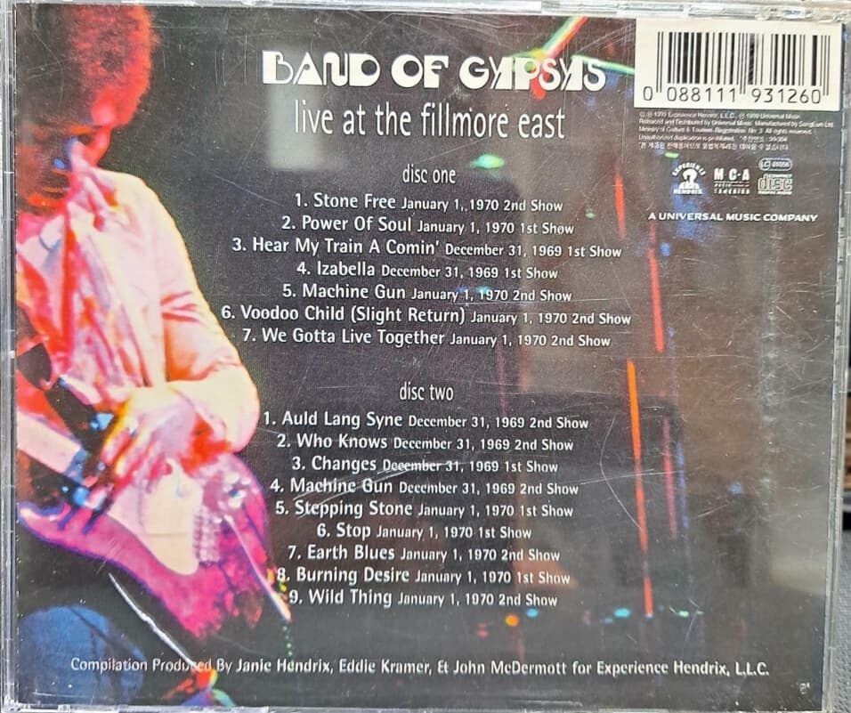 JIMI HENDRIX/ Live At The Fillmore East  2CD