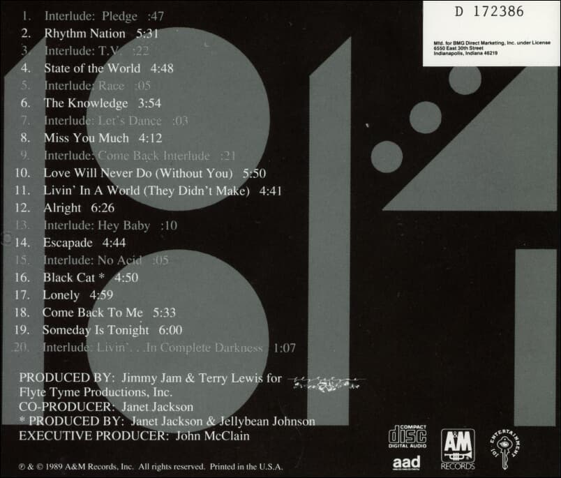 자넷 잭슨 (Janet Jackson) - Rhythm Nation 1814(US발매)