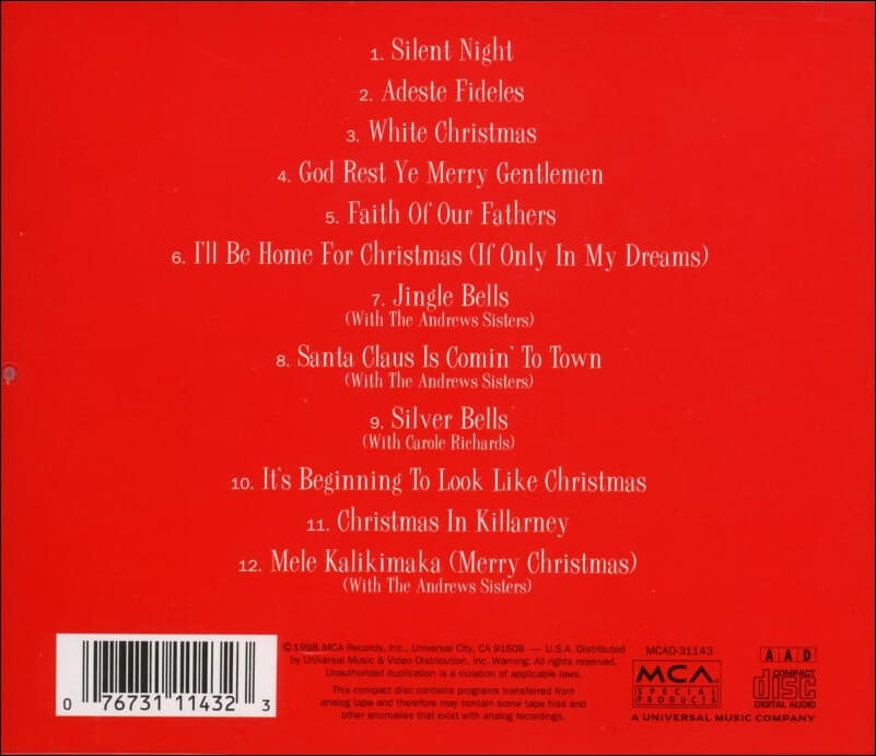 빙 크로스비 (Bing Crosby) - White Christmas  (US발매)