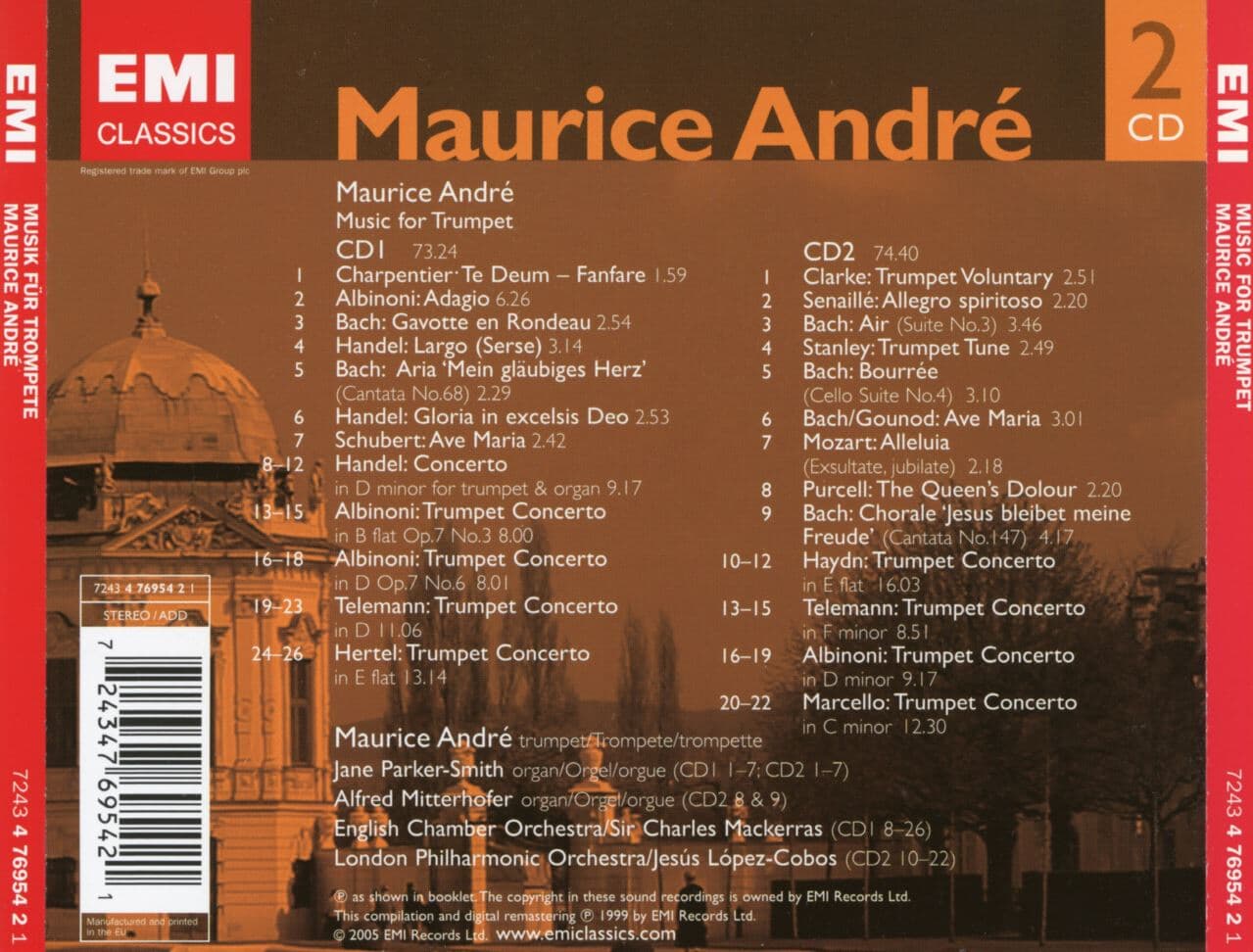 모리스 안드레 - Maurice Andre - Music For Trumpet (트럼펫을 위한 음악) 2Cds [E.U발매]