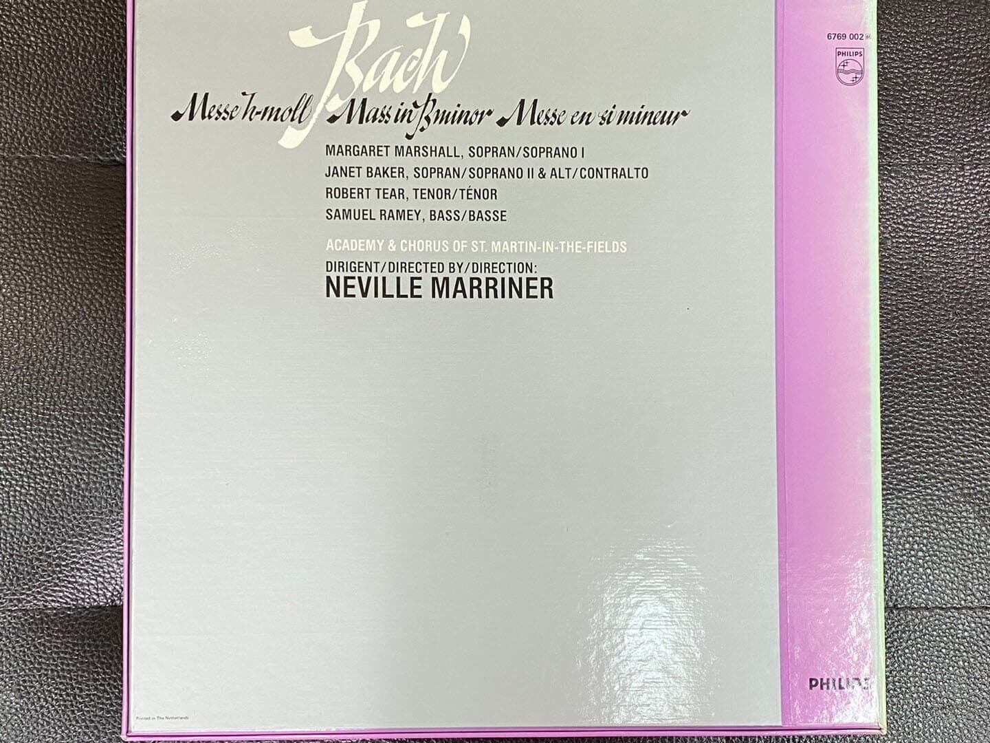 [LP] 네빌 마리너 - Neville Marriner - Bach Mass in B Minor 3Lps [BOX] [홀랜드반]