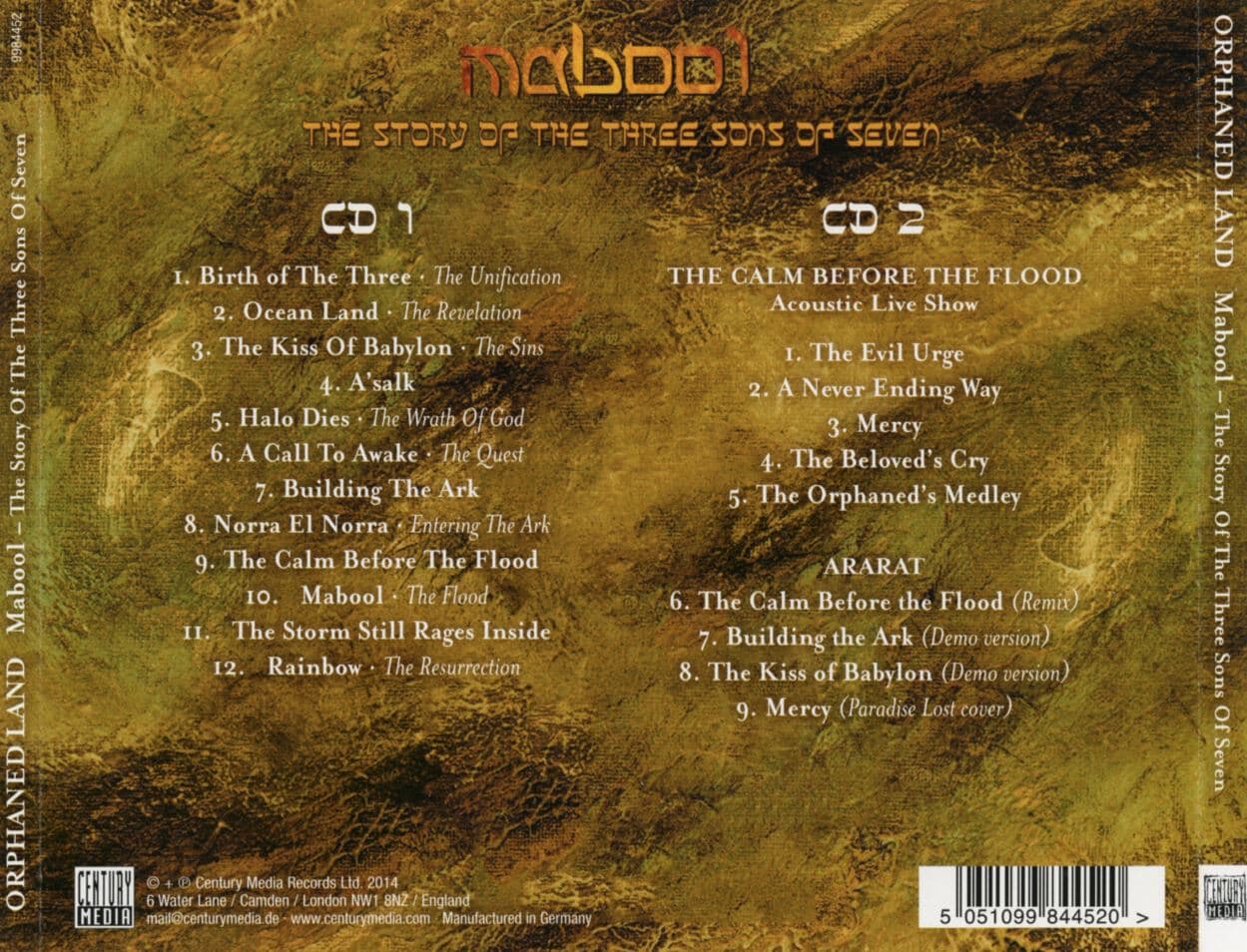 Orphaned Land - Mabool The Story Of The Three Sons Of Seven 2Cds [독일발매]