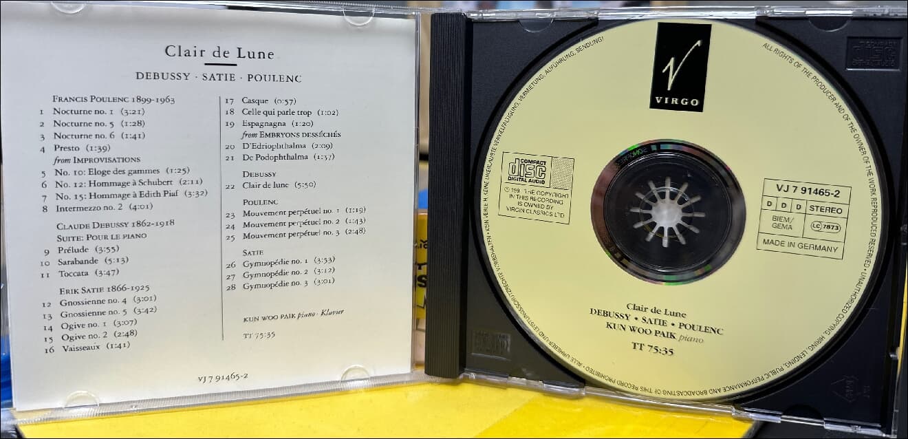 Debussy , Satie  : Clair De Lune - 백건우 (독일발매)