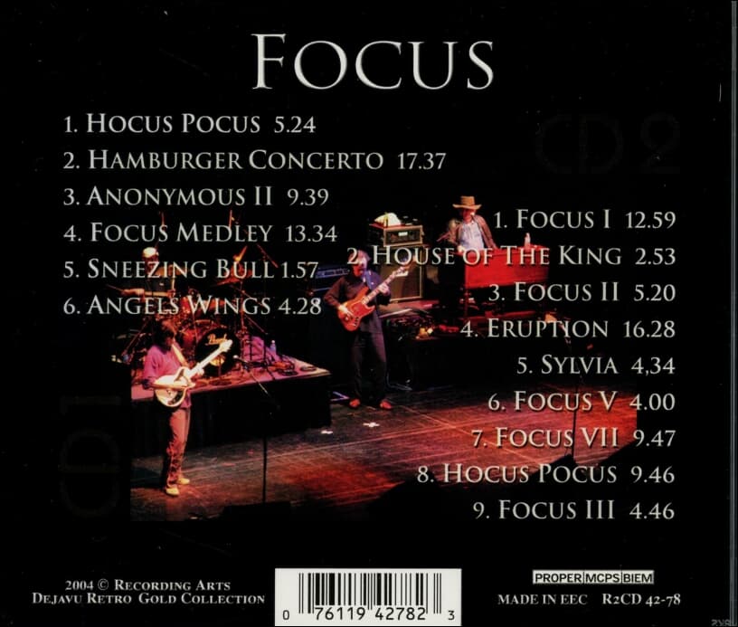 포커스 (Focus) -  The Gold Collection(유럽발매)(2cd)(gold cd)