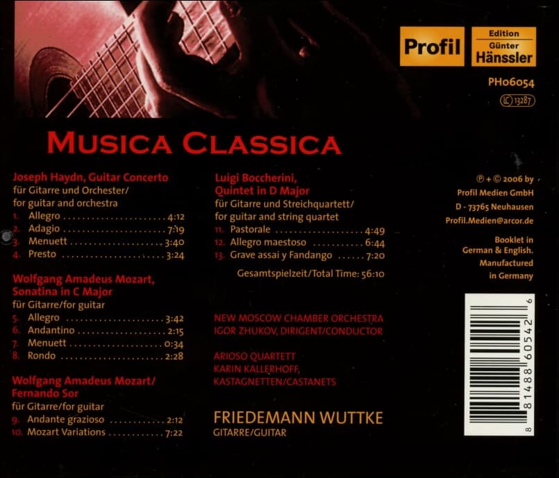 (Haydn, Mozart , Boccherini) - 클래식컬 기타 작품/ 기타 5중주 '판당고 - 부트케 (Friedemann Wuttke)(독일발매)