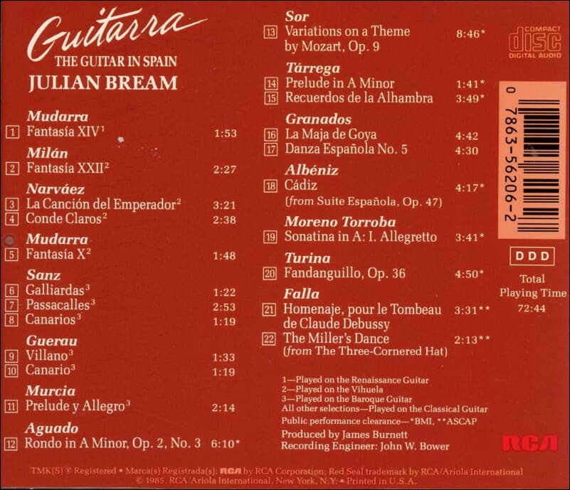 Julian Bream (줄리언 브림) -  Guitarra The Guitar In Spain(US발매)