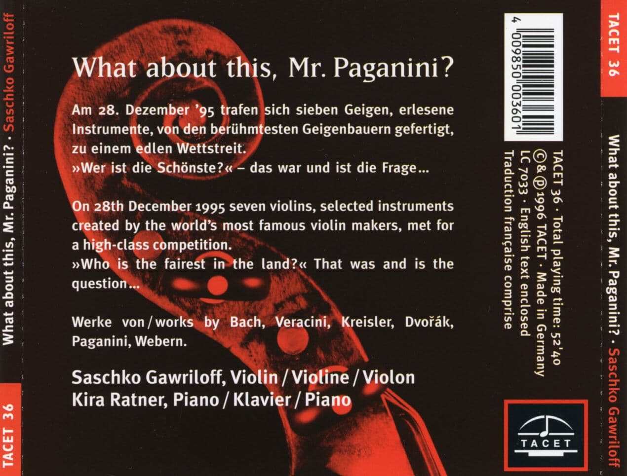 자슈코 가브릴로프 - Saschko Gawriloff - What About This, Mr. Paganini? [독일발매]