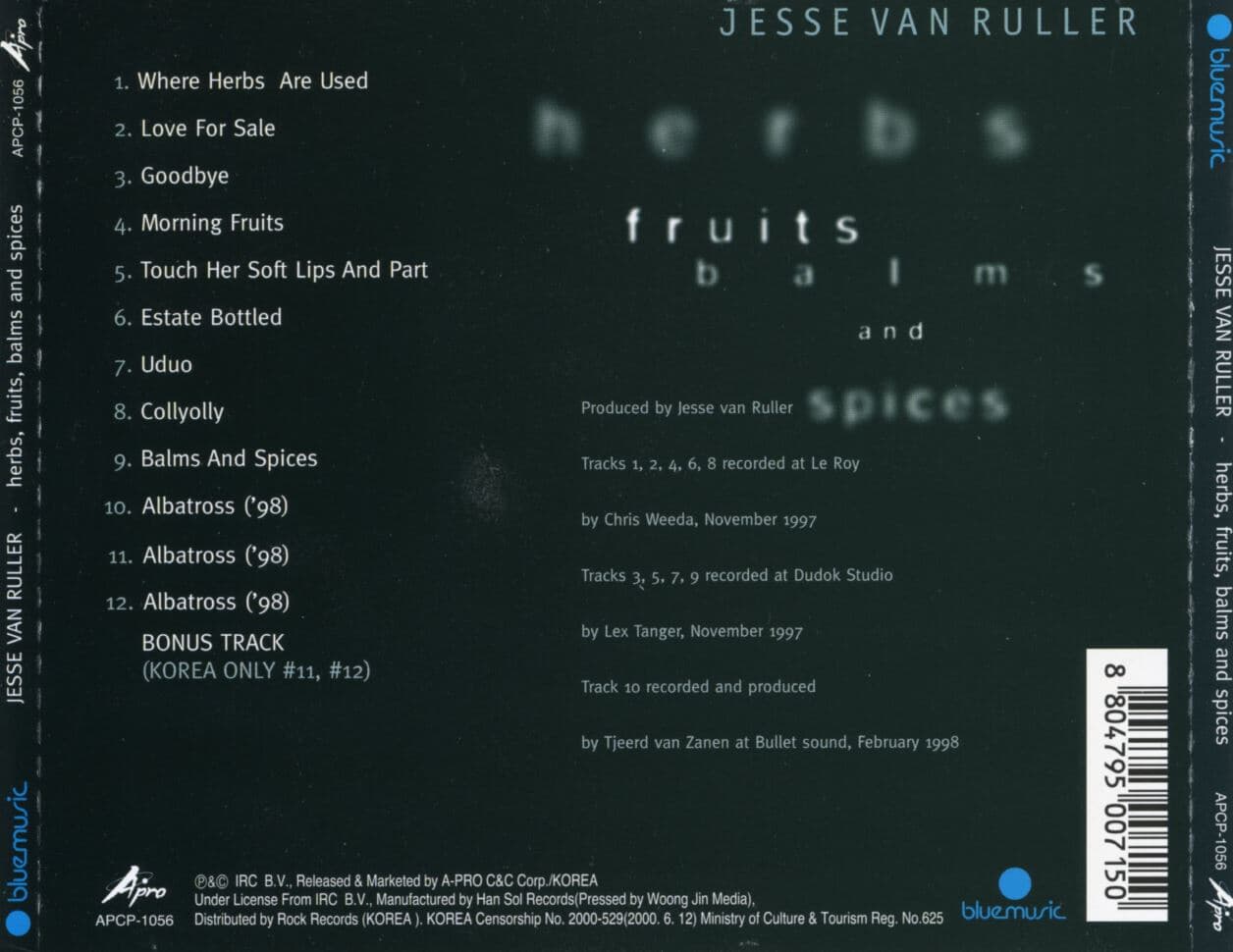 예세 반 룰레 - Jesse Van Ruller - Herbs, Fruits, Balms And Spices