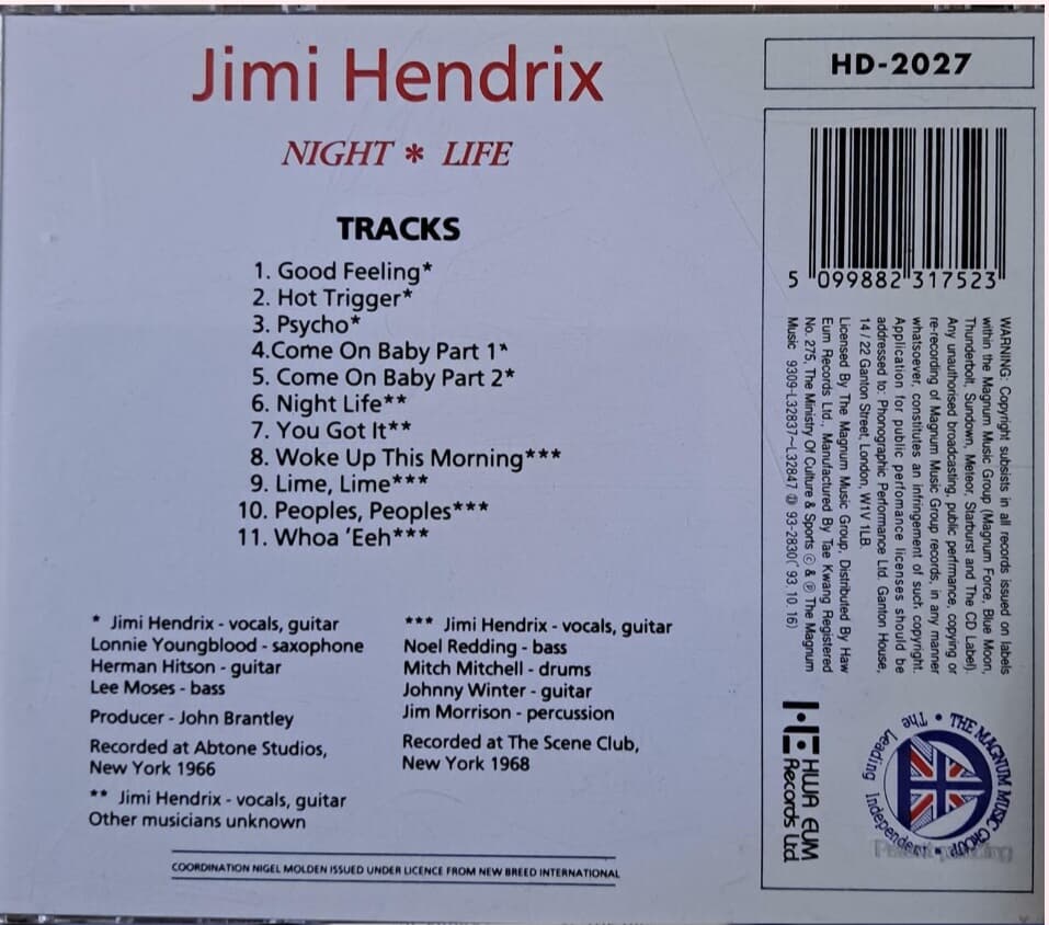 JIMI HENDRIX/NIGHT LIFE