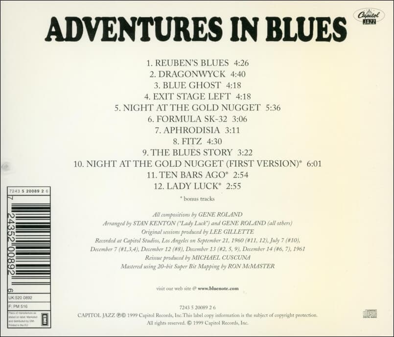 스탠 켄튼 (Stan Kenton) - Adventures In Blues(EU발매)