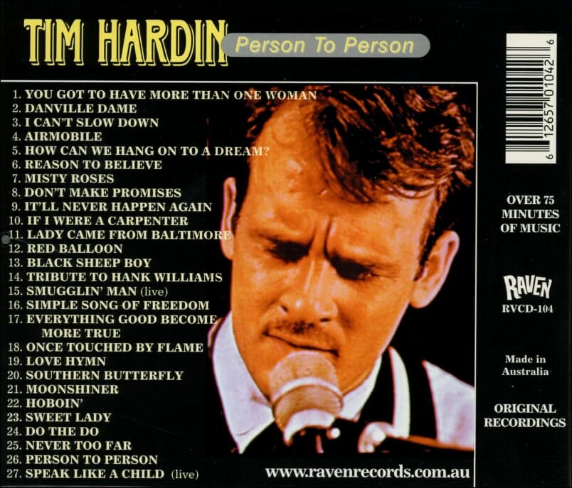 팀 하딘 (Tim Hardin) - Person To Person 1963-1980(유럽발매)