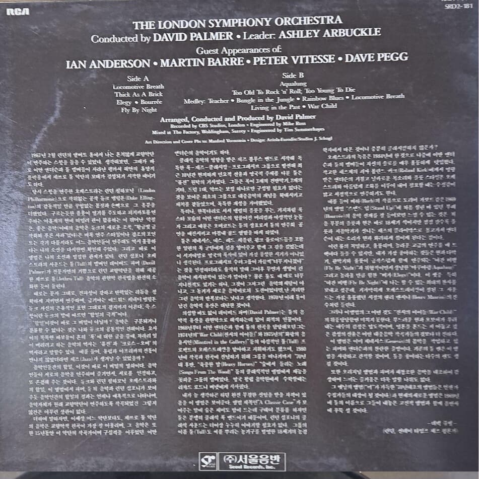 A Classic Case : The London Symphony Orchestra Plays The Music Of Jethro Tull--LP