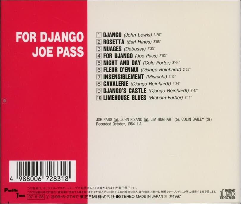 Joe Pass (조 패스) - For Django (일본발매)