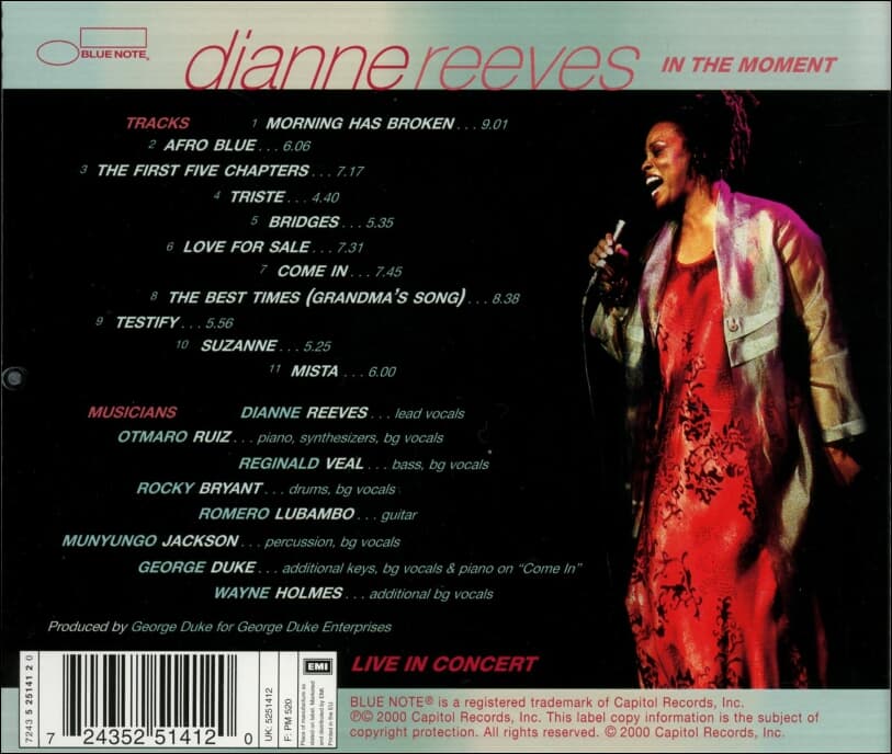 다이앤 리브스 (Dianne Reeves) - In The Moment  Live In Concert (EU발매)