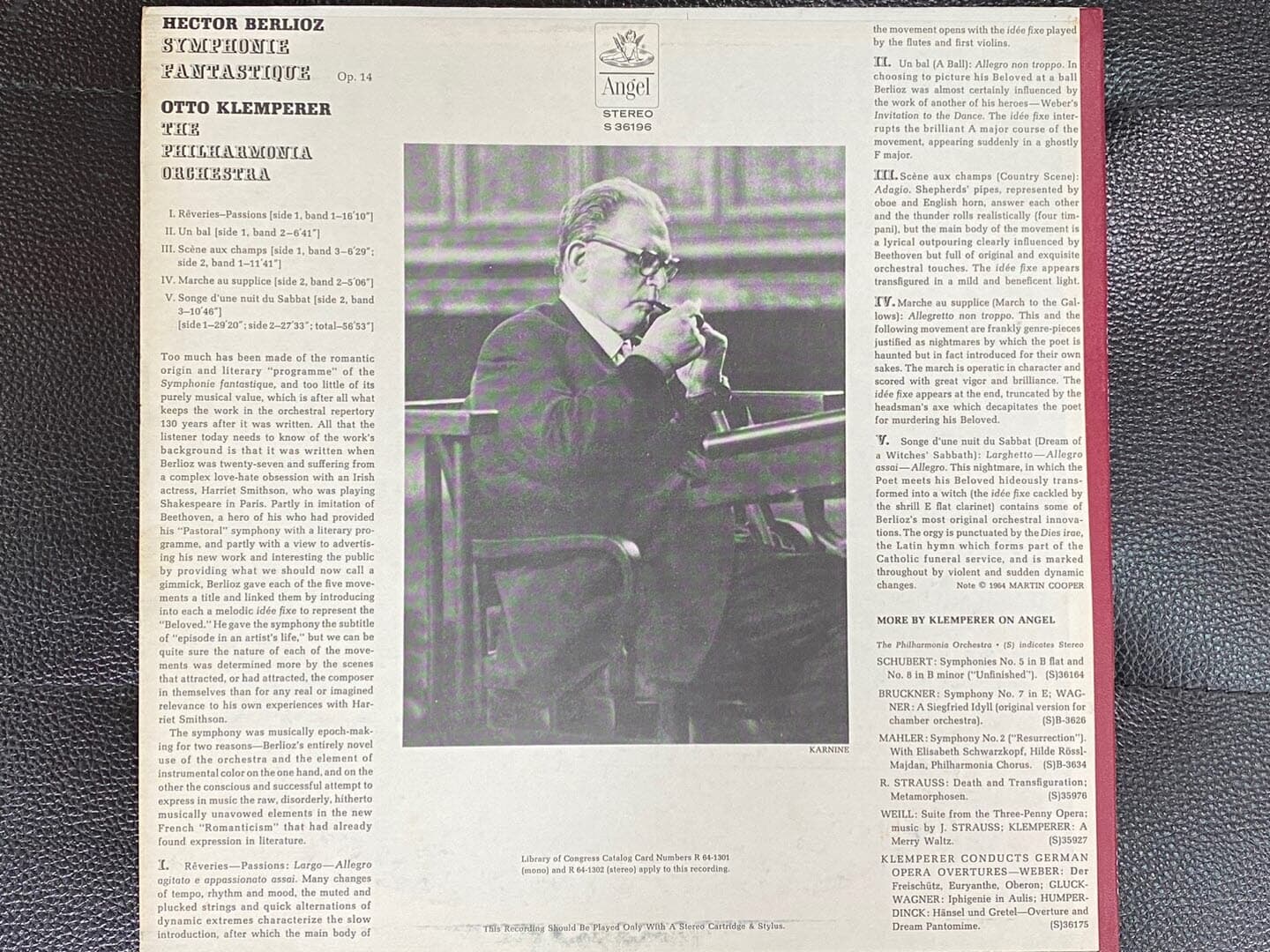 [LP] 오토 클렘페러 - Otto Klemperer - Berlioz Symphonie Fantastique Op.14 LP [U.S반]