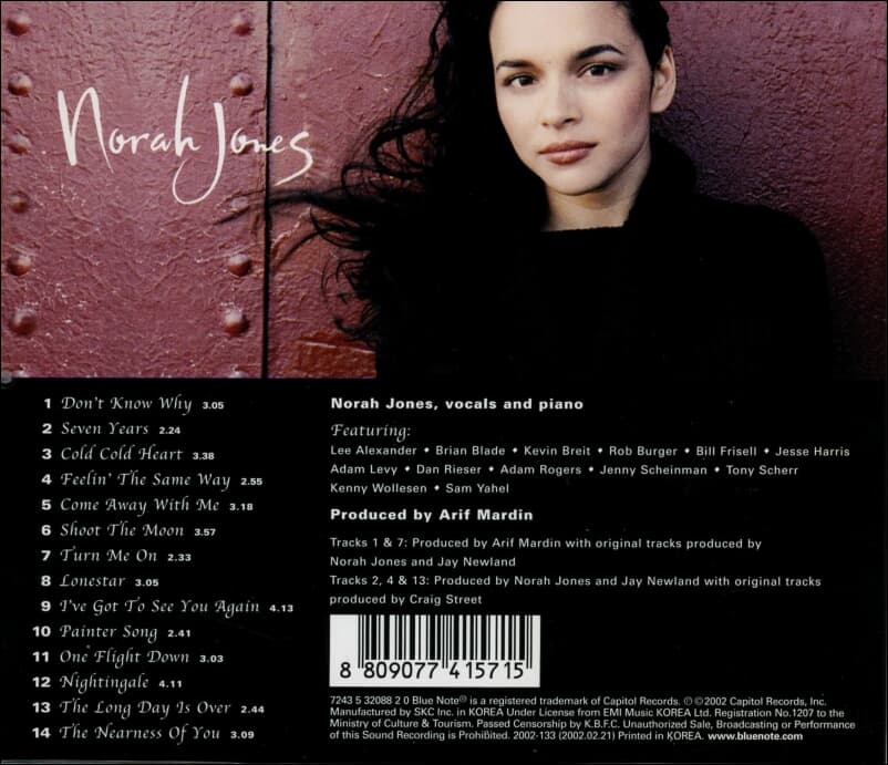 Norah Jones(노라 존스) - Come Away With Me