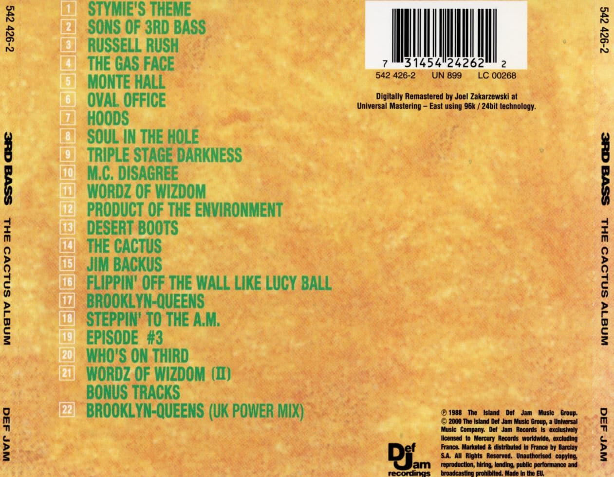 써드 베이스 - 3rd Bass - The Cactus Cee/D (The Cactus Album) [E.U발매]