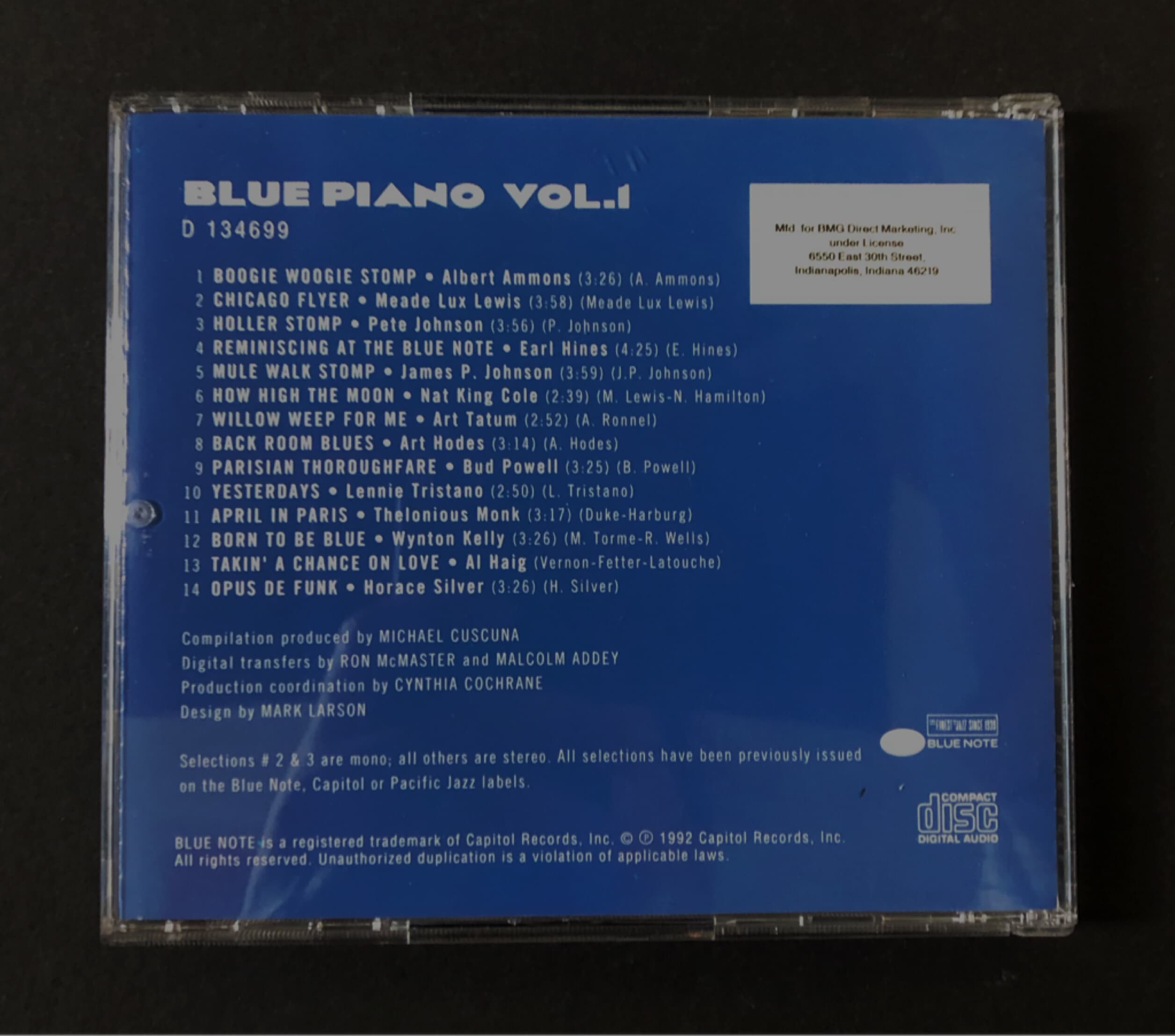 [CD] 수입반 BLUE PIANO VOL.1   (US 발매)