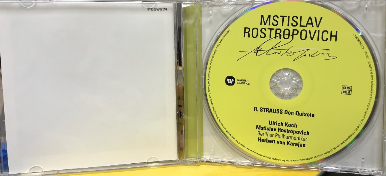 슈트라우스 (Richard Strauss) : 돈키호테 (Don Quixote) - 로스트로포비치 (Mstislav Rostropovich),카라얀 (Herbert Von Karajan) (EU발매)