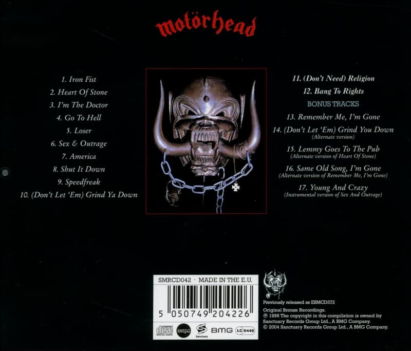 모터헤드 (Motorhead) - Iron Fist (EU발매)