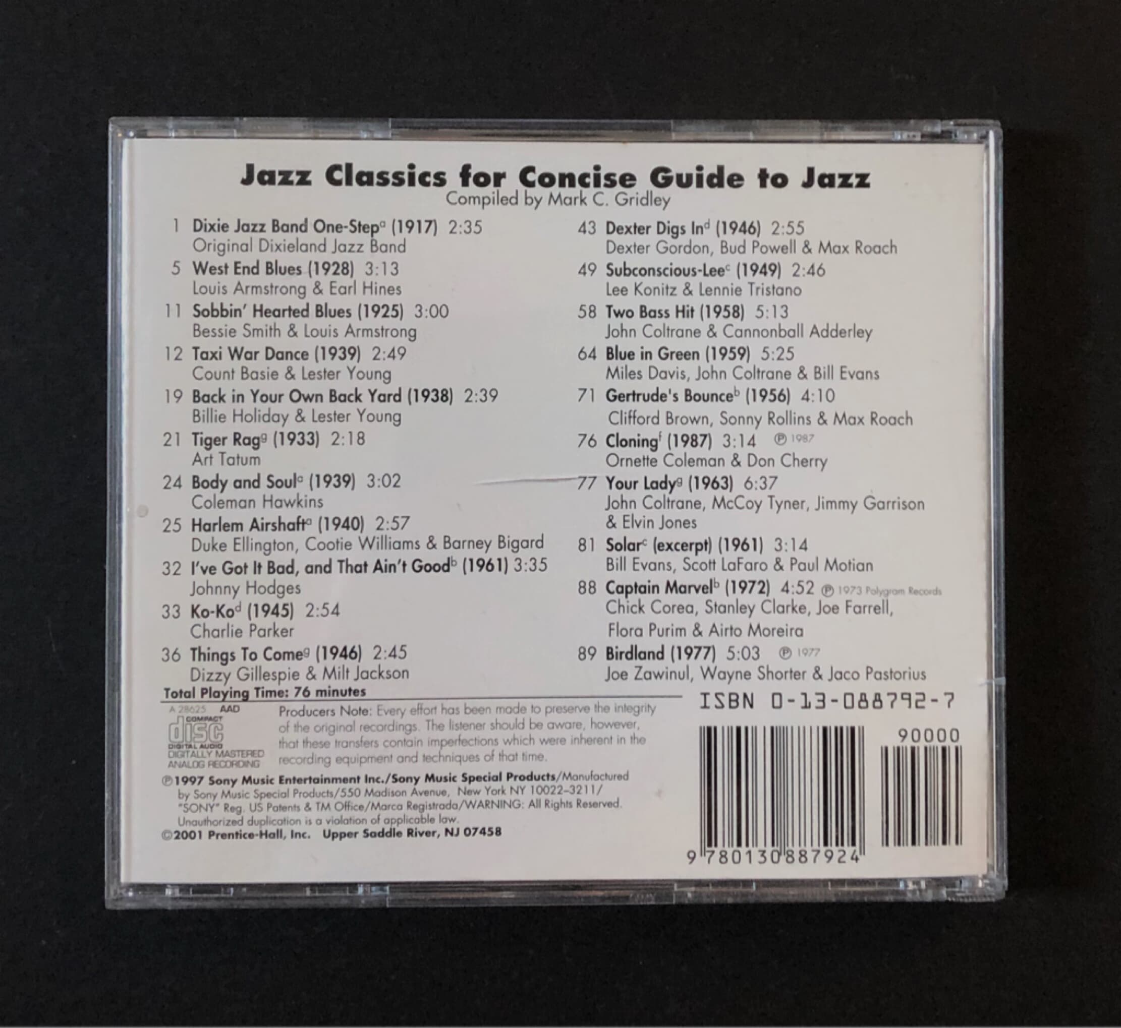 [CD] 수입반 CONCISE GUIDE TO JAZZ (US발매)
