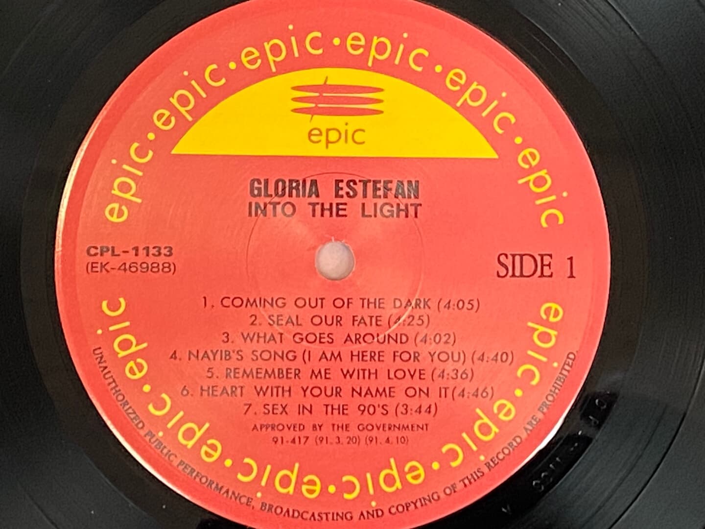 [LP] 글로리아 에스테판 - Gloria Estefan - Into The Light LP [Epic-라이센스반]
