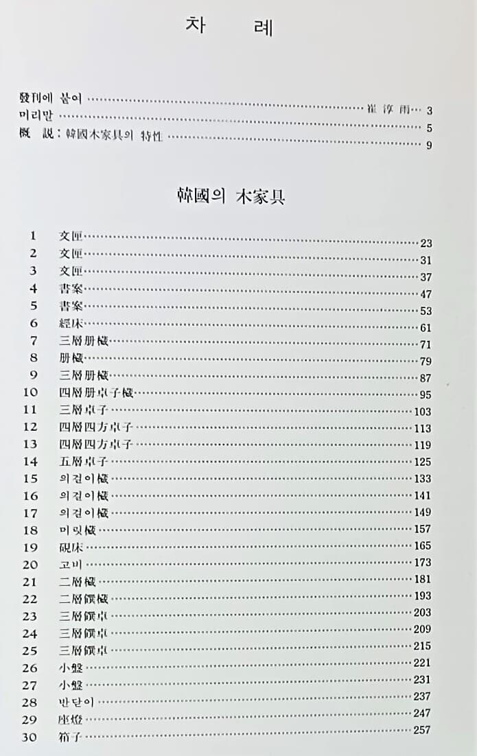 한국의 목가구 -삼성출판사-238/325/45, 367쪽,하드커버,큰책-초판-아래설명참조-