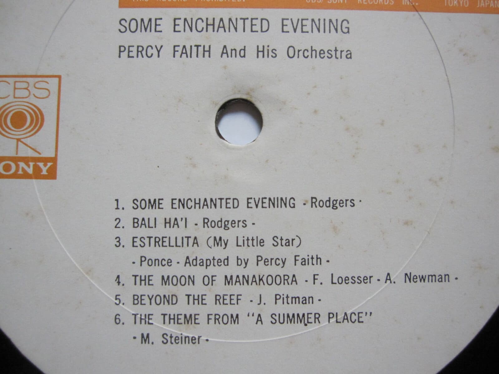 LP(수입) 퍼시 페이스 Percy Faith And His Orchestra: Some Enchanted Evening 