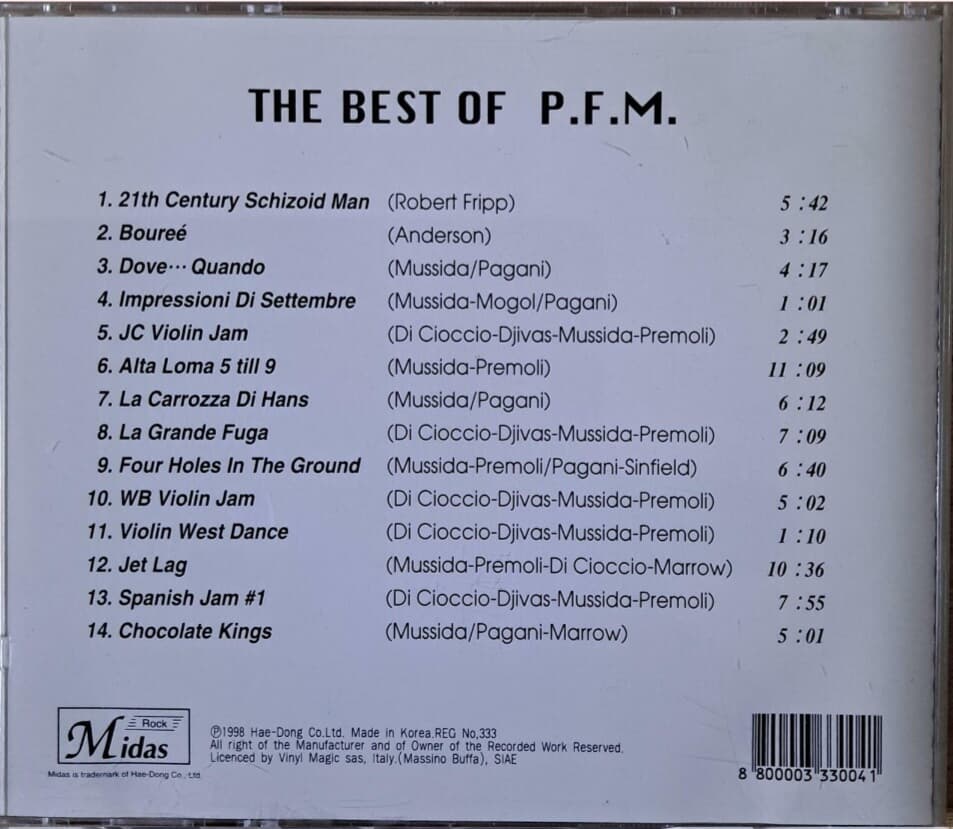 P.F.M /best of live 1971-1978