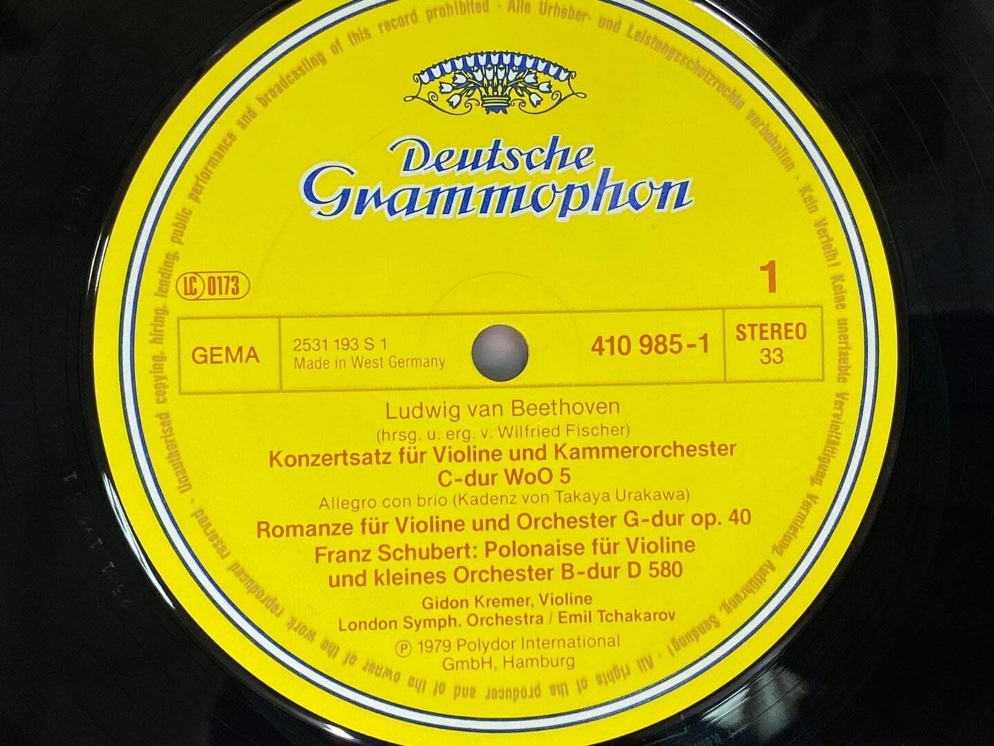[LP] 기돈 크레머 - Gidon Kremer - Beethoven,Schubert Musik Fur Violine & Orchester LP [독일반]