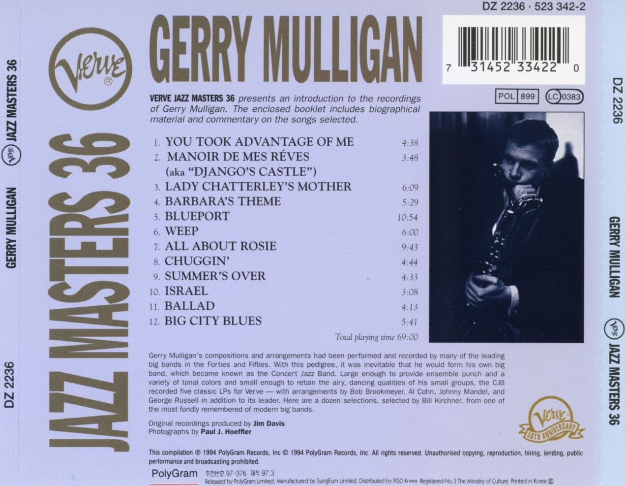 게리 멀리건 - Gerry Mulligan - Jazz Masters 36