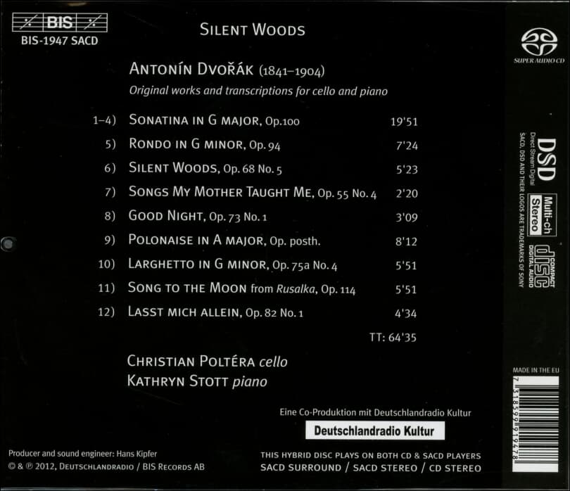 Dvorak : Silent Woods 고요한 숲 (첼로와 피아노를 위한 음악) -폴테라 (Christian Poltera),스토트 (Kathryn Stott)(SACD)(EU발매) 