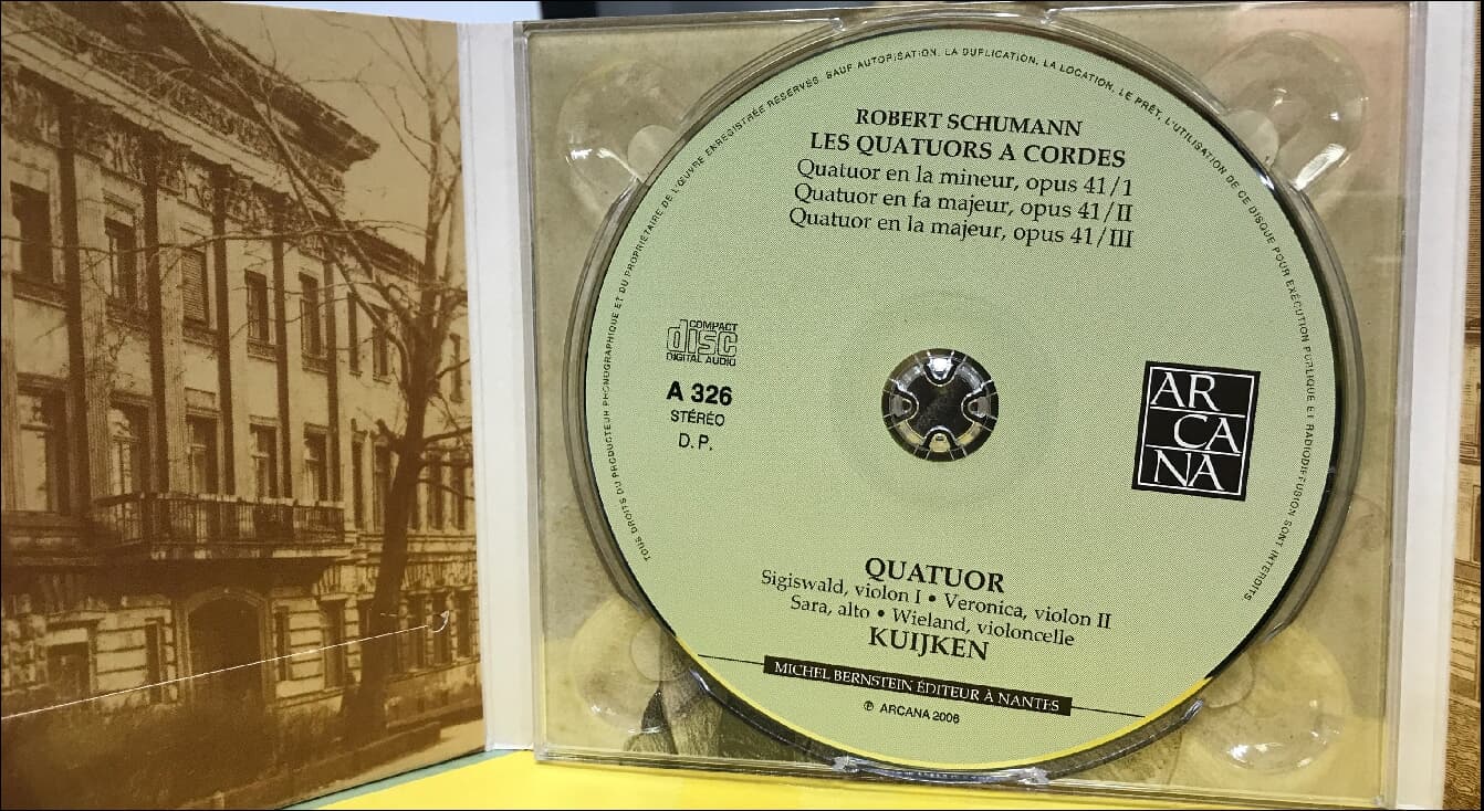 Schumann : Les Trois Quatuors Opus 41 (현악 4중주 Op.41 전 3곡) - 카위컨 (Weland Kuijken),쿠이켄 현악 사중주단 (Kuijken String Quartet) 