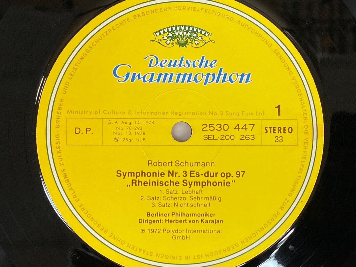 [LP] 카라얀 - Karajan - Schumann Symphony No.3 Rheinische LP [성음-라이센스반]